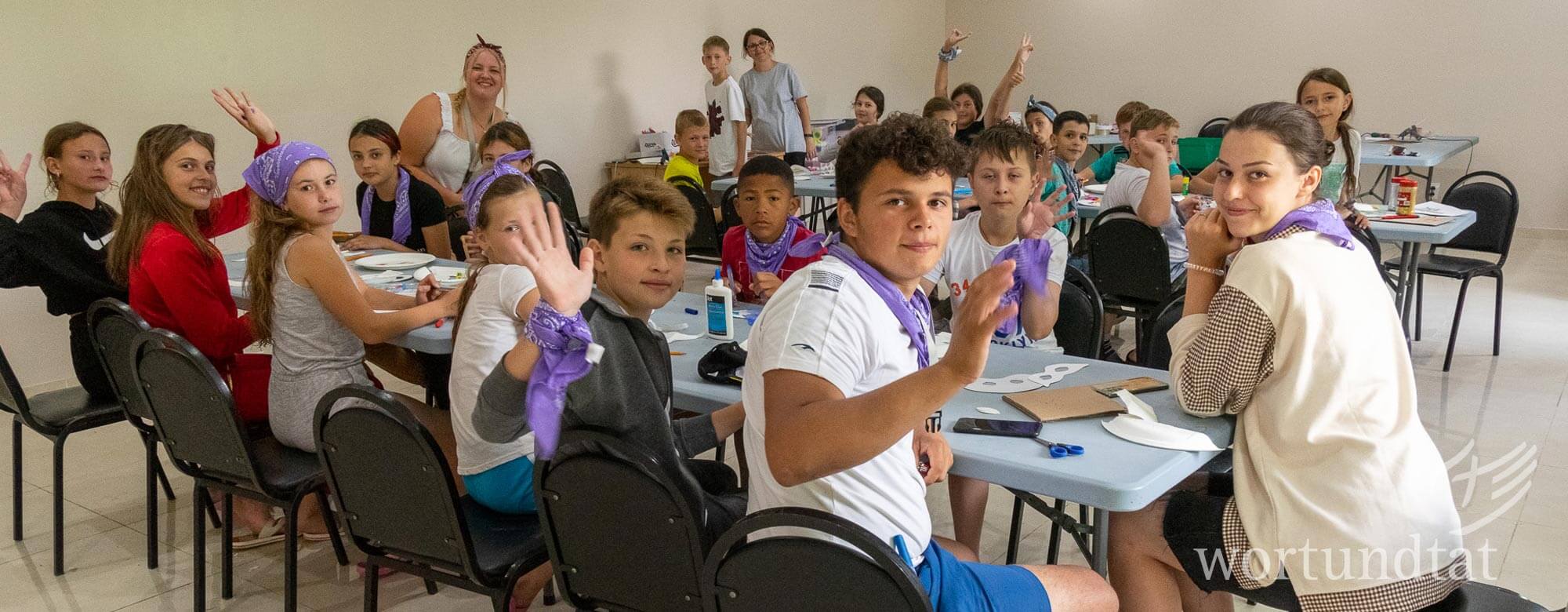 Children of a day car center in the Republic of Moldova